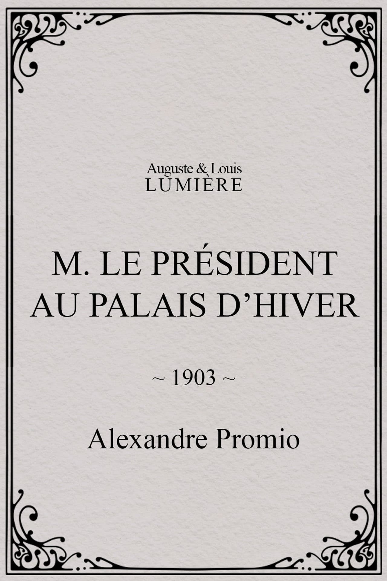 M. le président au palais d’hiver
