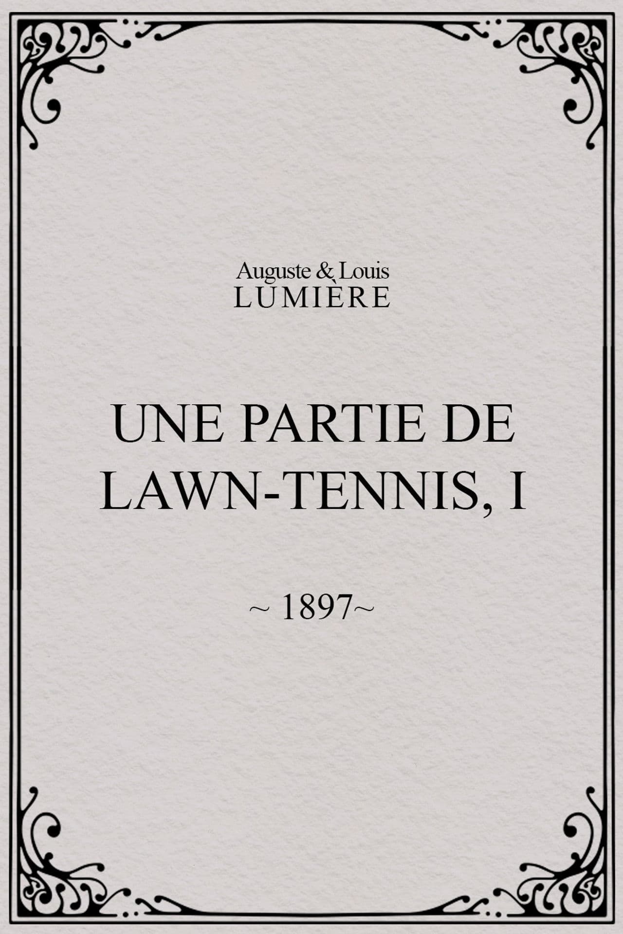 Une partie de lawn-tennis, I