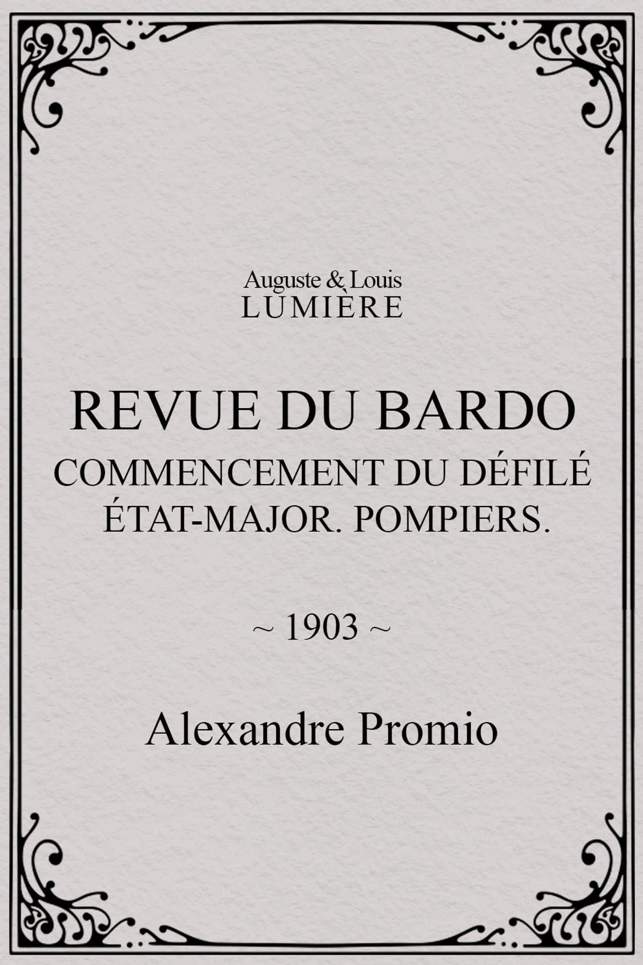 Revue du Bardo : commencement du défilé. État-major. Pompiers