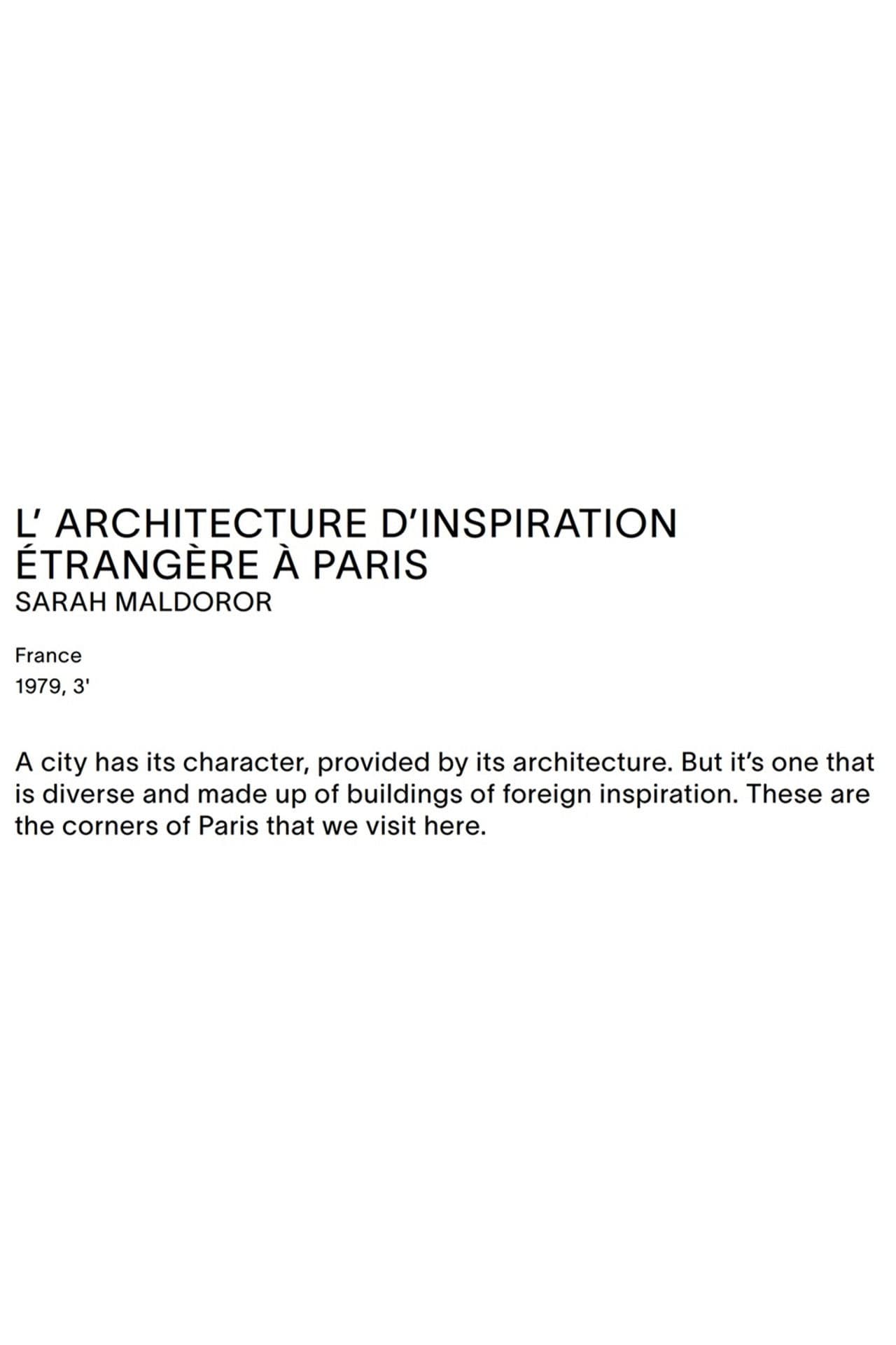 Foreign-Inspired Architecture in Paris