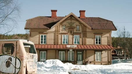 Den gamla järnvägsstationen i Hybo, Hälsingland