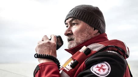 Firefighting operation: Ship in flames