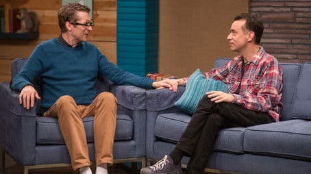 Fred Armisen Wears Black Jeans & Glasses