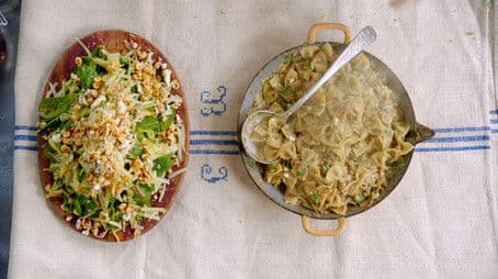 Fish Baps and Mushroom Farfalle