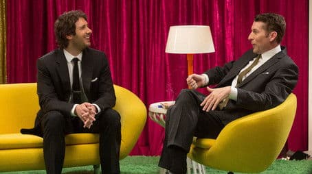 Josh Groban Wears a Suit & Striped Socks