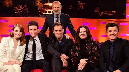 Eddie Redmayne, Jude Law, Melissa McCarthy, Emma Stone, Rick Astley