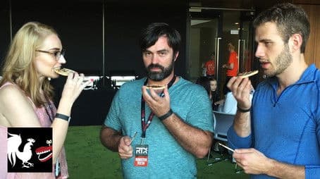 Trying Vegemite at RTX Sydney