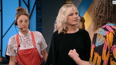 Malin Akerman Wears a Black Blouse and Cropped Jeans