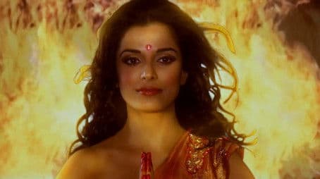 Draupadi emerges from the fire