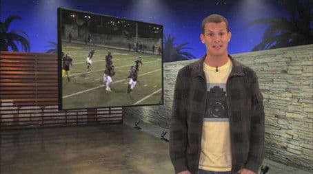 Football Player Tackles His Teammate