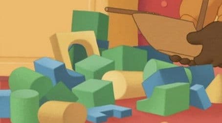 Little Brown Bear picks up his toys