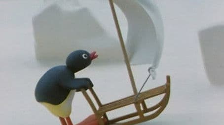 Pingu Surfing on the Ice