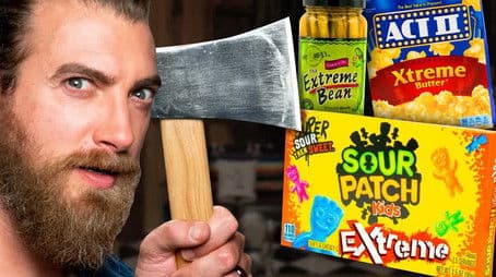 Extreme vs Original Snacks Taste Test (Axe Throwing Game)