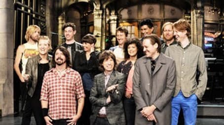 Mick Jagger with Arcade Fire, Jeff Beck, Foo Fighters
