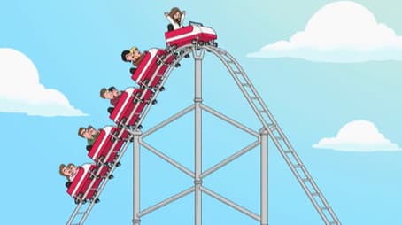 Barry Gibb Rides a Roller Coaster