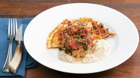 Chicken and Waffles Gone Greek